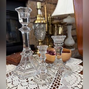 Assorted Size Vintage Glass Candle Holders